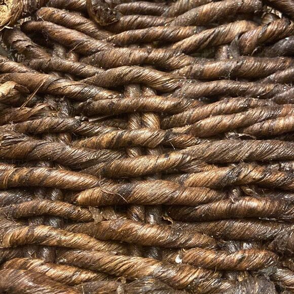 Dark Brown Woven Handled Oval Rustic Open Basket - Picture 8 of 12